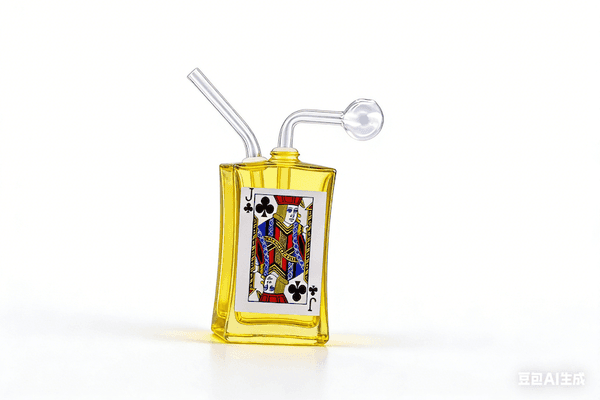 Wholesale poker cards Design hookah smoking water bong cheap glass oil burner pipe bongs pipe with Removable Smoking oil banger bowl