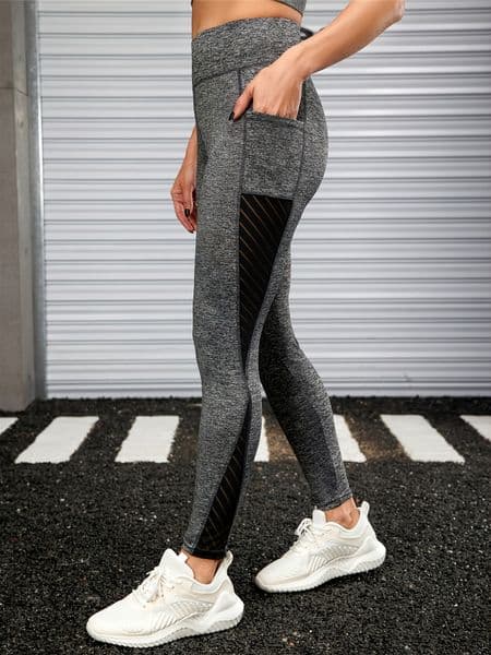 New Women's Yoga Pants with Mesh & Pockets, Butt Lift Design, Workout & Outdoor Leggings
