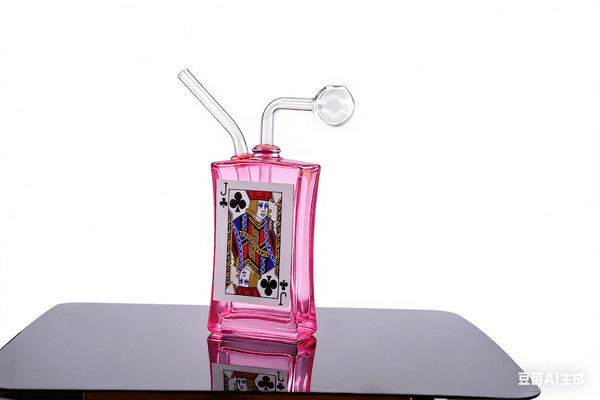 Newest playing cards Design hookah smoking water bong cheap glass oil burner pipe bongs pipe with Removable Smoking oil banger bowl