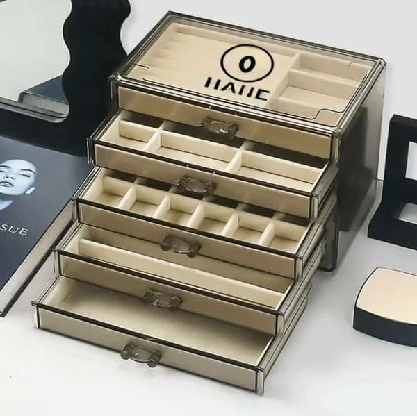 Hot 2026 luxury fashion item large capacity storage designer jewelry Organization box detachable desktop Home Furnishing Decorative