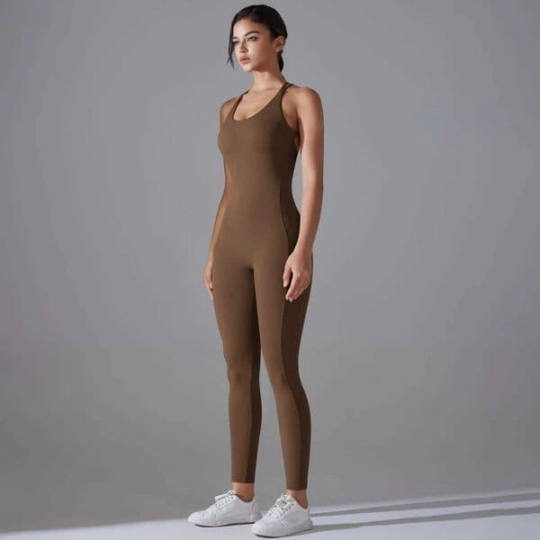 Sexy Bkless Bodycon Scrun Jumpsuit Raises Butt Women Dance Overalls Push Up Slveless Sport Jump Suit S26328{ca L260528