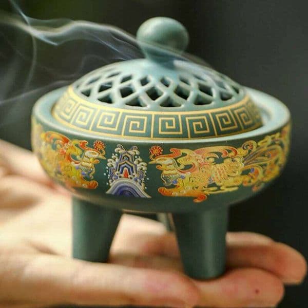Coil Backflow Incense Cone Burner Portable Censer Desktop Aromatherapy Ornament For Home Bedroom Spa Yoga Studio 26L0328