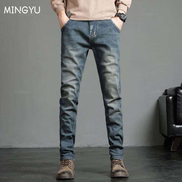 2025 New Men's Stretch Skinny Jeans Fashion Casual Cotton Denim Slim Fit Pants Male Korean Trousers Streetwear Brand Clothing S260327