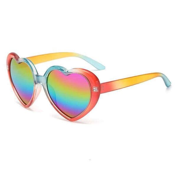 Fashion Polarized Fantasy Gradient Sunglasses Popular Peach Heart Eyeglasses Anti UV Sun Glasses Colorful Rainbow Design S260326
