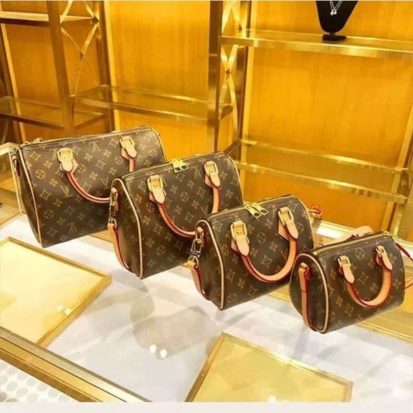10A Luxury Vintage Monogram Mini Satchel - Premium Coated Canvas Leather Handles Removable Shoulder Strap Gold Tone Hardware, Elegant Purse for Work Evening Events