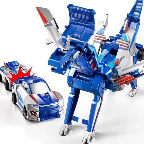 Magnetic 2-in-1 Collision Transforming Car Toy for Kids Unicorn Dinosaur Robot Deformation Vehicle Inertial Sliding Racing Gift 260327