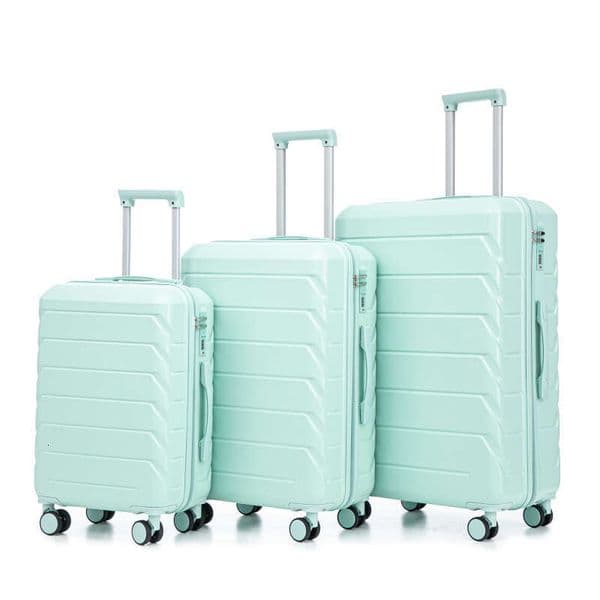 HIFINE TOURIST 20"/24"/28" 3 pcs/set in ABS Spinner Wheel Luggage, Matching Color , With Combination Lock Mint Green