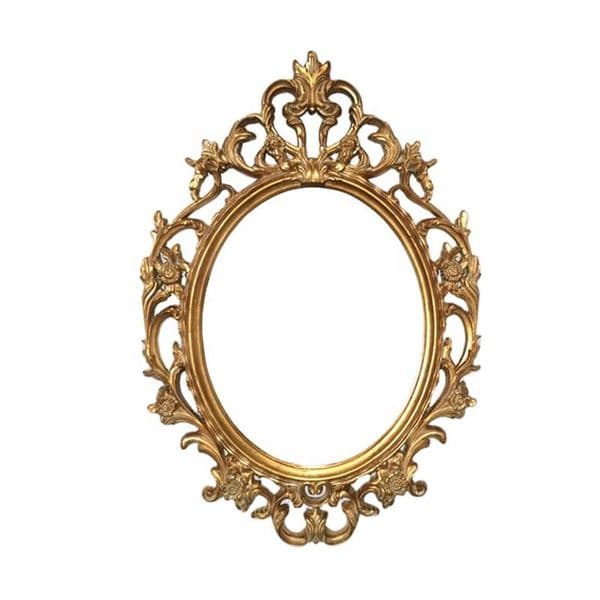 Artistic Oval Shaped Wall Hanging Mirror -Plastic Modern Statuette Style Furniture Accessory