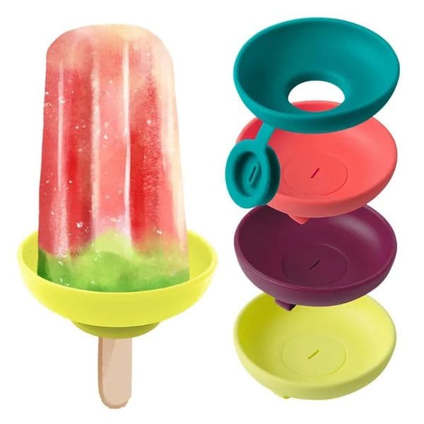 2pcs Silicone leak proof popsicle holder Anti drip rack Reusable portable ice cream protector Ice stand 260312