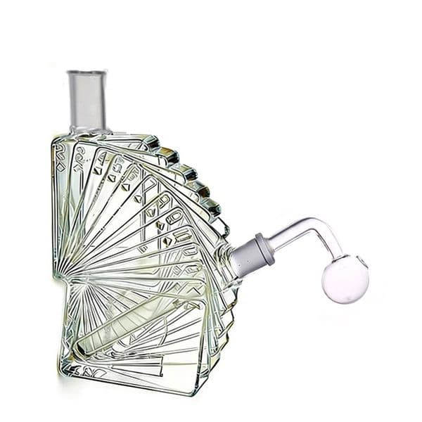 Wholesale Newest Creative poker cards Glass Oil Burner Bubbler Water tobacco Bong Pipes Hookah with Smoking Bowl Or Banger