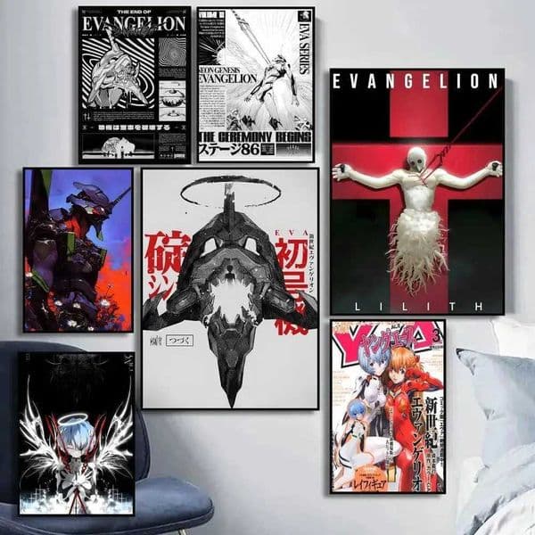 1PC G-Genesis N-NeonS E-Evangelion Poster Self-adhesive Art Waterproof Paper Sticker Coffee House Bar Room Wall Decor X260328