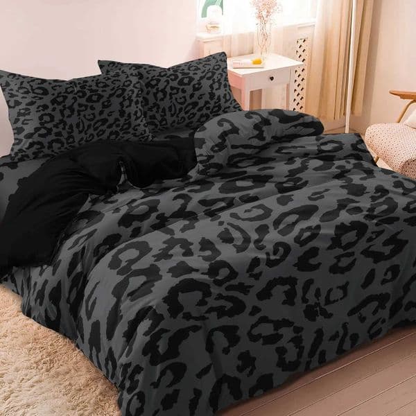 3Pcs Dark Leopard High-Definition Print Bedding Set Included 1 Duvet Cover 2 Pillowcases For All-Season Home Hotel Dorm Decor H260403