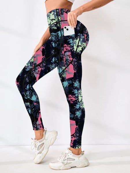 Women's High Waist Yoga Pants, Digital Print, Butt Lift, Slim Fit, Stretchy Tights for Workout & Outdoor Sports