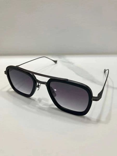 Tony Stark style DTS Flight 006 Titanium Double Beam Rectangle Sunglasses for Men