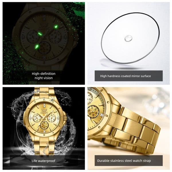New fashion OPK brand watch with personalized and fashionable steel strap, cool and dazzling luminous dial, quartz waterproof women's luxury watch