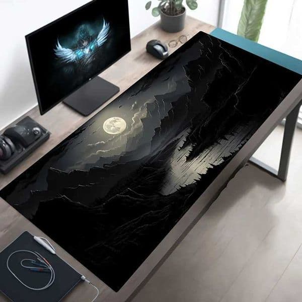 Night Moonlight large cool mouse pad laptop non-slip esports office desk mat game player mousepad mini PC desktop accessories S26327