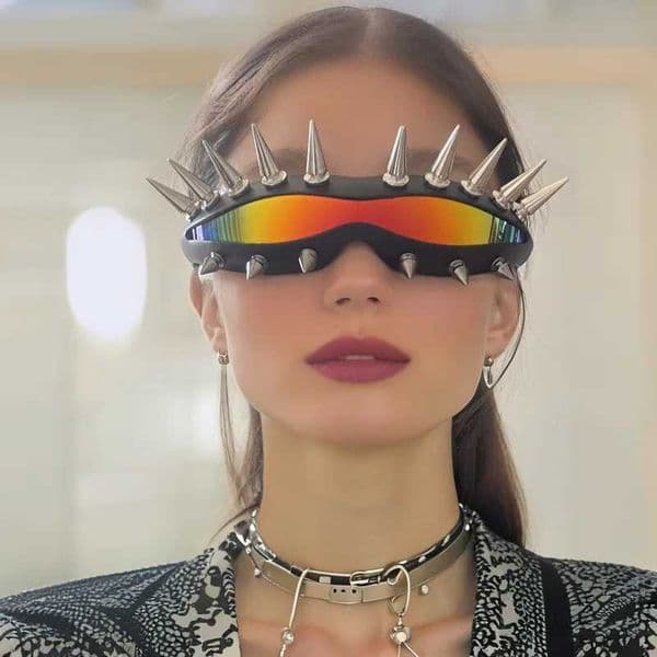 New niche special-shaped frame DIY exaggerated metal rivet sunglasses personalized DIY sunglasses colorful hot party