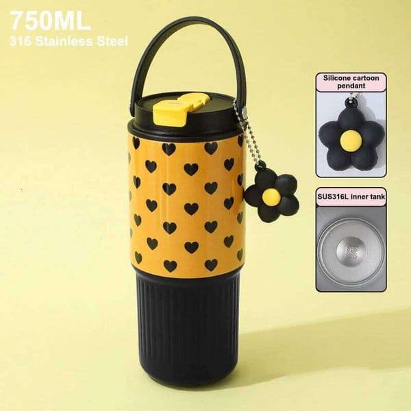 750ML Water 316 Stainless Steel Vacuum Bottle Insulated Portable Thermos Cup Gift For Woman Girl Cute Tumbler 26L0328