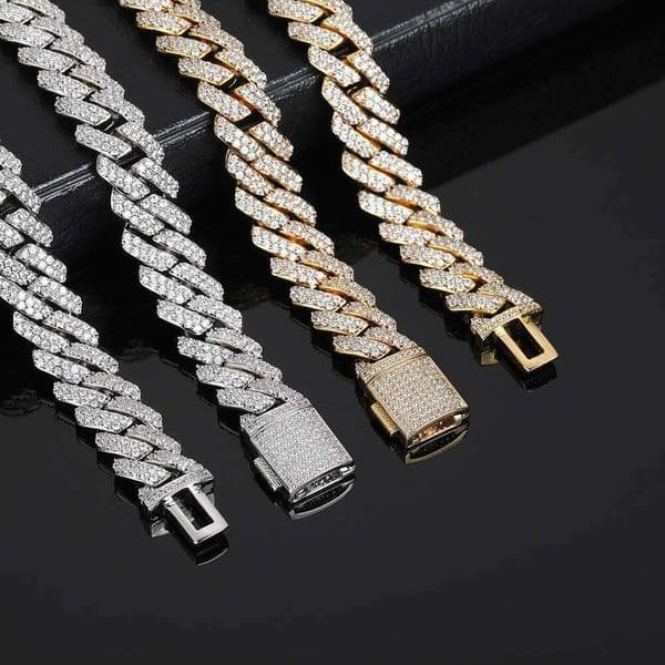 Jewelry Hip Hop 10mm double-row Moissanite necklace men's diamond-shaped Cuban chain jewelry women's high-end accessories customizable