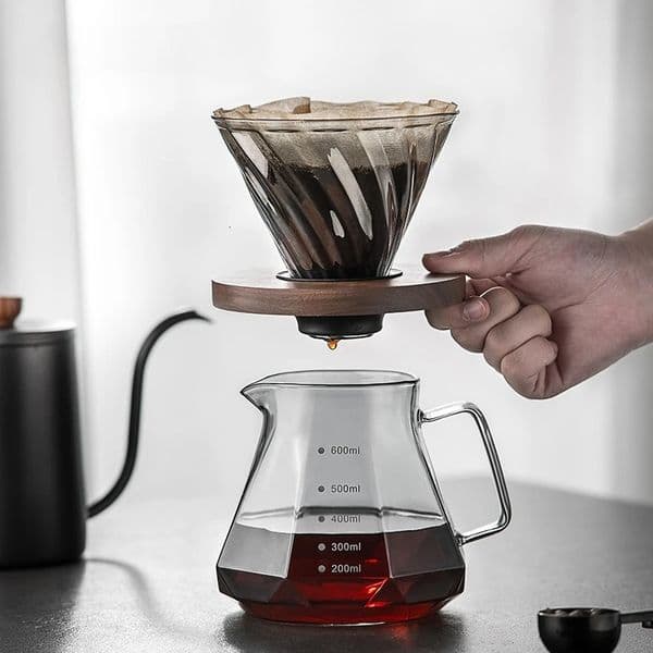 Clear Glass Coffee Pot for Drip MakerCoffee Sharing PotDiamond Fashion n CarafeCoffee Filter Dropper 260320