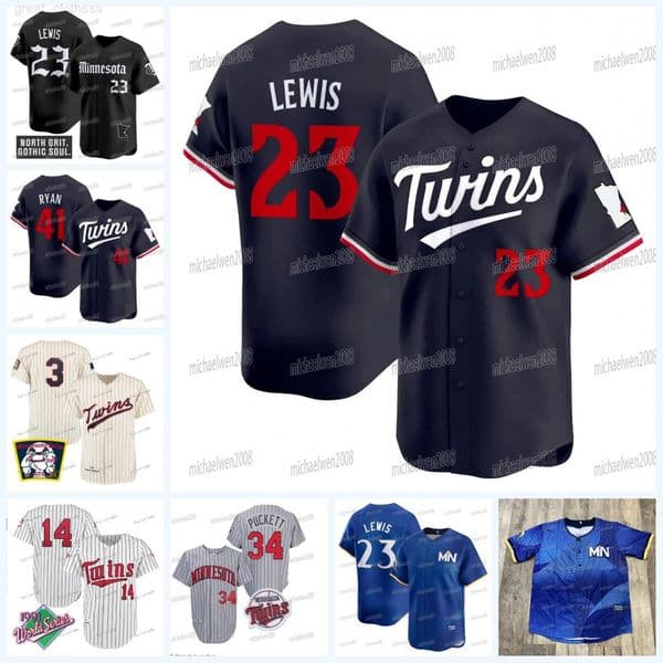 Twins 2026 Navy Jersey Royce Lewis Byron Buxton Ryan Jeffers Joe Ryan Alan Roden Tristan Gray Josh Bell Kody Clemens Eric Wagaman Luke Keaschall Austin Martin
