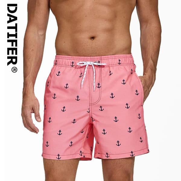 DATIFER Mens Sports Short Beachwear Style Polyester Printing Fitness Beach Pants Surfing Swimming Trunks Bathing Swimwear 260323