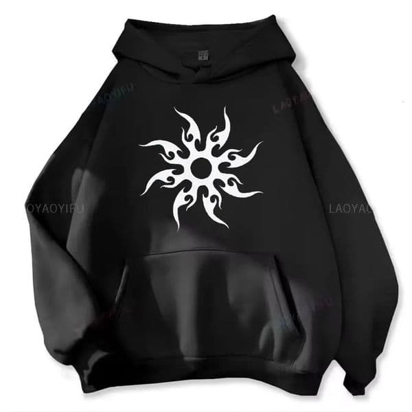 Mens hoodie with sun pattern print Harajuku hoodie fashionable and casual hoodie cartoon pattern top 260323