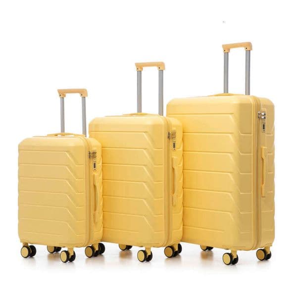 20"/24"/28" 3 pcs/set in ABS Spinner Wheel Luggage, Matching Color , With Combination Lock Yellow