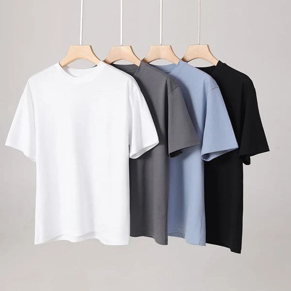 HighEnd Liquid Nitrogen 100 Mercerized Cotton MenS ShortSleeve Top Summer RoundNeck Loose TShirt Simple Base Shirt 260318