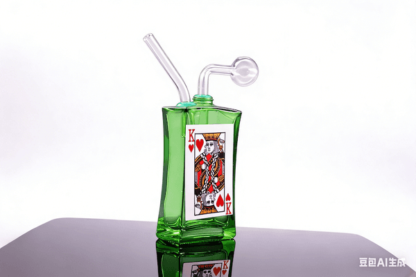 Newest poker cards Design hookah smoking water bong cheap glass oil burner pipe bongs pipe with Removable Smoking oil banger bowl