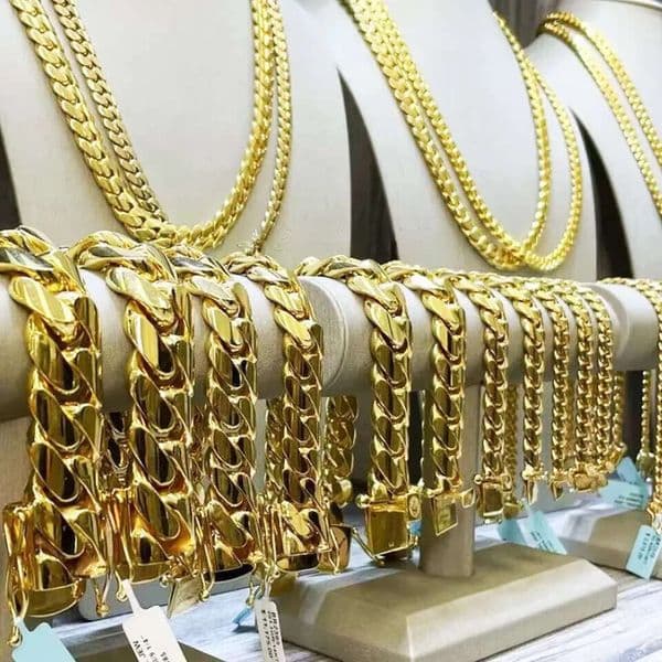 Cadenas De Oro Personalized Custom Hip Hop Jewelry Solid Yellow Gold Plain Miami Cuban k Chain Necklace Men