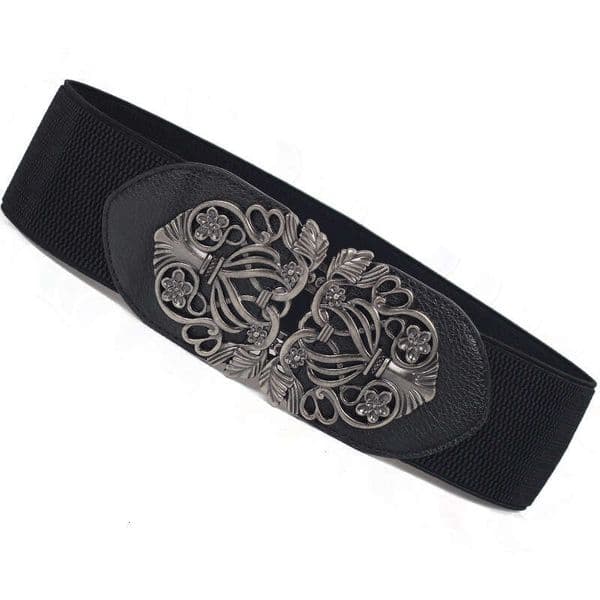 Best-Selling Korean-Style Vintage Court-Style Carved Wide Belt, Versatile Elastic Fashion Waistband Chunjinqiuli