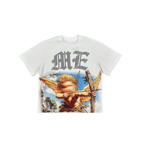 Mens Y2K Retro Graphic T-shirt - Cupid and Me Back-to-back Printed Casual Shirt - Daily Use and Event Fashion T-shirt J250328