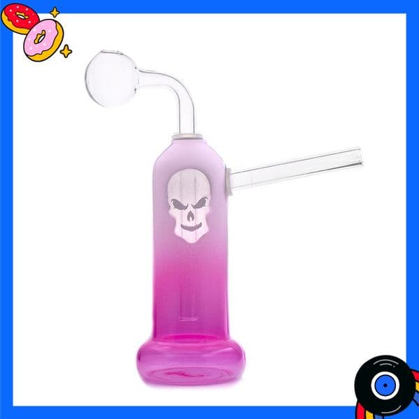 Travel Handmade Rainbow Colorful Skull logo glass Oil Burner Bubbler Pipe Mini Percolator Water Bongs Hookah Bubblers Recycle Portable Hand Smoking banger bowl