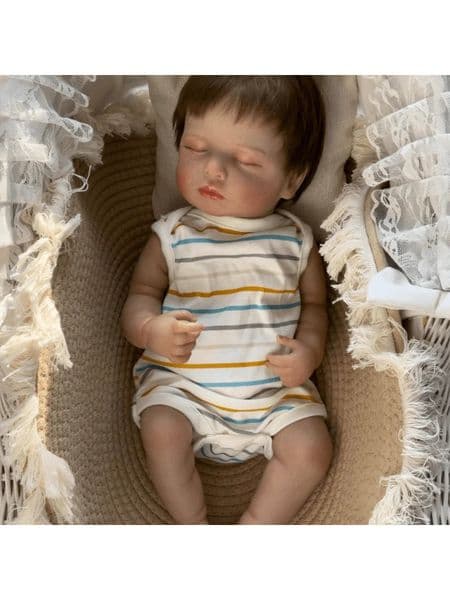 NPK 45CM born Loulou Reborn Baby Doll Lifelike Asleep Soft Body Collectible High Quality Handmade with 3D Skin And Visible 260327