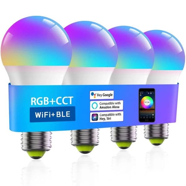 WiFi E27 Smart Dimmable Bulb RGBCW Colorful 220V LED Light App Adjust Bluetooth Support Alexa Google Home Voice Control 260324