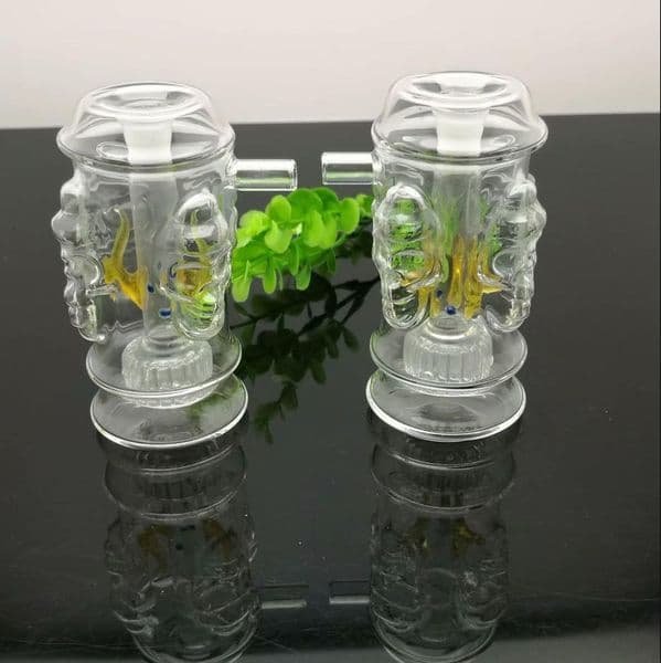 Smoking Pipes bongs Manufacture Hand-blown hookah Classic Hot Selling Four sided Skeleton Glass Water Smoke Bottle