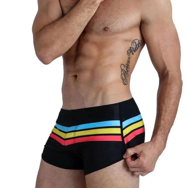 Mens Swimsuit Swim Trunks Strip Swimwear Surf Beach Shorts Quick Dry Brief Boxer Bathing Suits Beachwear Boardshort Underwear 260324BJ