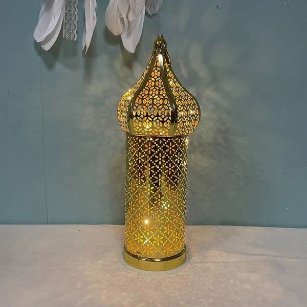 Home Decoration Golden Hollow iron art lamp Lantern Atmospheres Decorative Lamp Ornaments Ramadan Crafts Decorative ornaments 260326