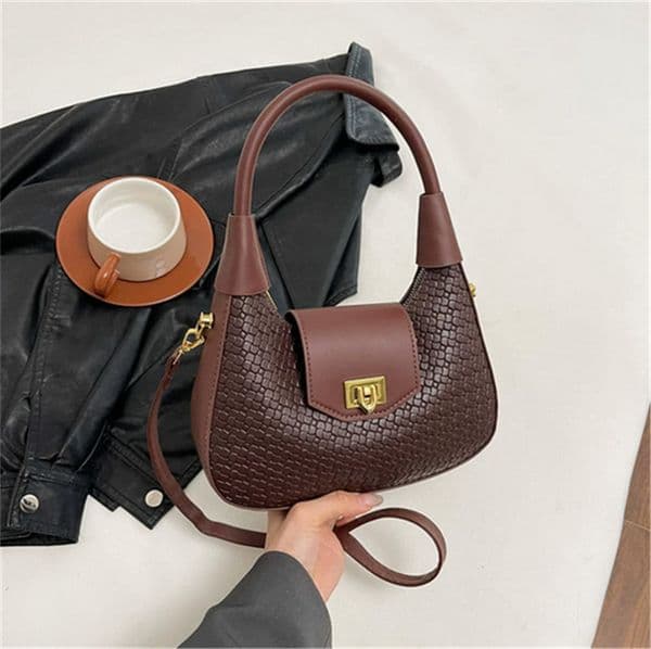 Autumn Underarm Bag for Women, 2026 New Arrival Evening Bags , Personalized Woven-Pattern Crescent Moon Bag, Fashionable Vintage Crossbody Bag