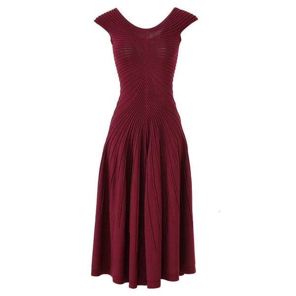 2026 designer high-quality synthetic silk pleated single shoulder sleeveless waistband medium thick A11 knitted fashionable dress