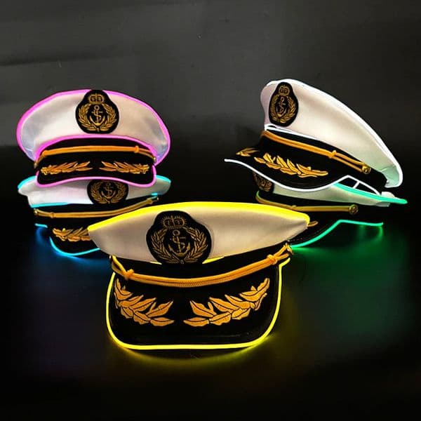 Cool Luminous Navy Hat Holiday Glow Supplies Adult Headgear Hat Glow LED Hat For Night Party 260325