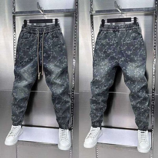 Jacquard American Classic Jeans Fashion Joints Harem Pants High Quality Loose Harajuku Straight-Leg Trousers Men Clothing S260327