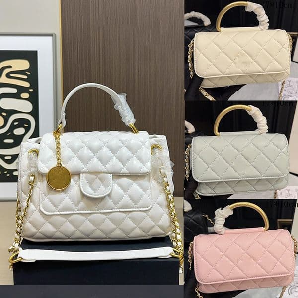 Classic Quilted Handbag Collection, Available In Multiple Sizes and Colors, Light Luxury Commuter Bag for Women