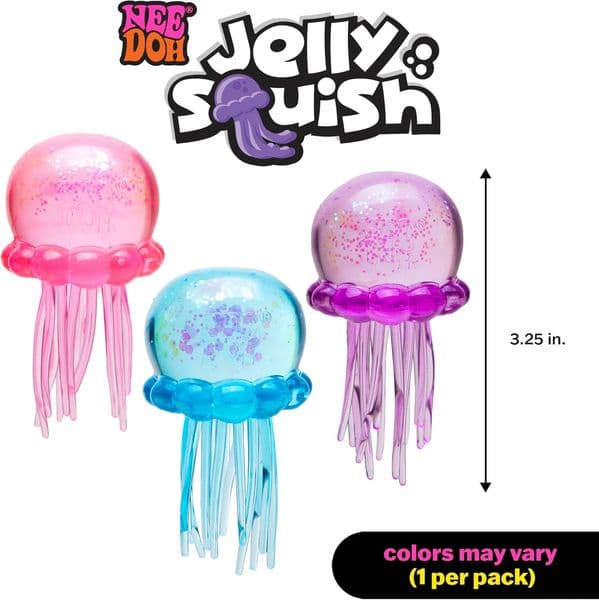 NeeDoh Jelly Squish Jellyfish Fidget Sensory Toy Stress Relief Squishy Cube Anti-Anxiety Squeeze Object For Focus ADHD