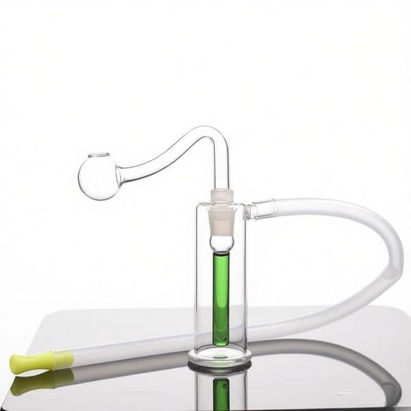 Newest Pocket Mini 10mm Female Glass Oil Burner Bong Pipe Hookahs Bubbler with smoking oil banger and silicone hose Accessories