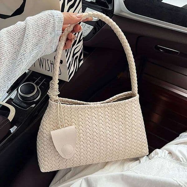 Women's Woven Pattern Shoulder Autumn And Winter Casual Wear Hand-Held Handle Fashion Retro Armpit Bag With Coin Purse Xiu Lai Si
