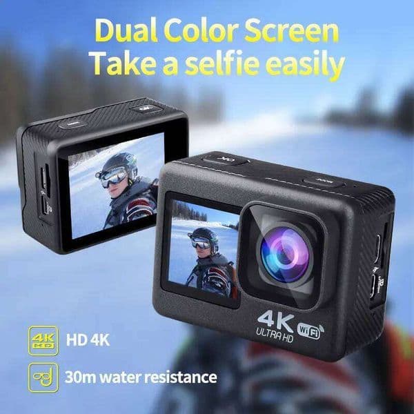 Ultra HD 4K Action WiFi 170D Touch Shake Dual Screen With High-Definition DV CyclingSports Camera Recording 26H0330