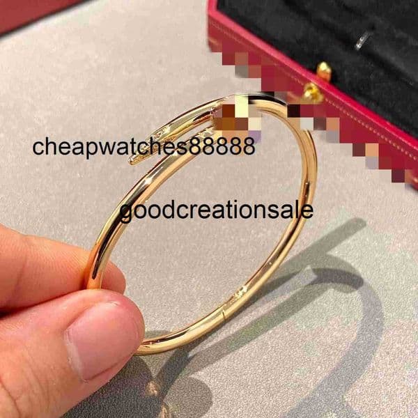 Brand Nail designer jewellery High version V-gold classic nail head and tail with diamond couple bracelet thick plated 18K rose gold light luxury and fashionable AUUZ
