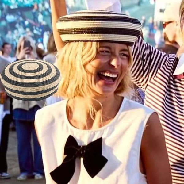 Fashion France Striped Dome Beret Women Sailor Hat Summer Beach Vacation Church Derby Party Straw Hat 260324